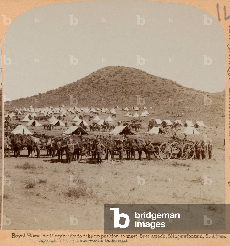 Royal Horse Artillery, Slingersfontein, Boer War, c.1899 (photograph, stereoscopic)