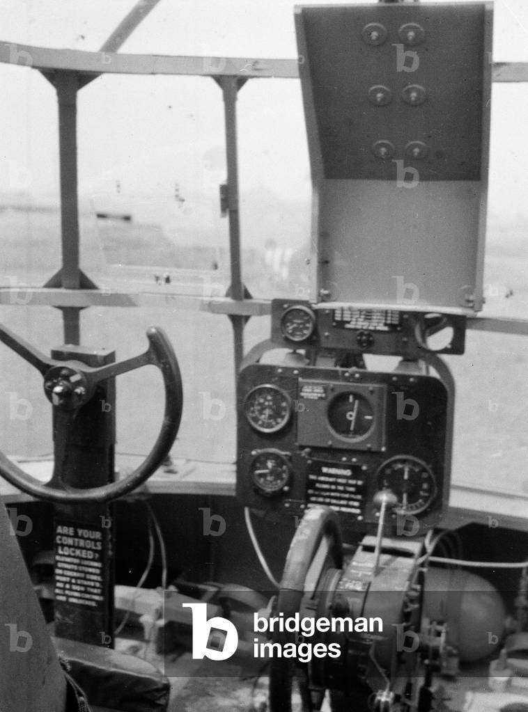 Cockpit of an Airspeed Horsa glider, 1944 (b/w photo)
