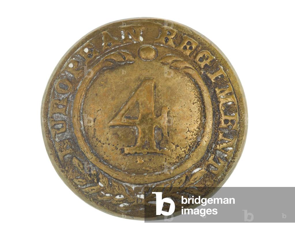 Button, other ranks, 4th Bengal European Regiment, 1855-1861 (brass)