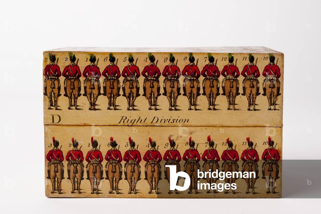 Wooden drill box, 1803 (wood & printed paper)