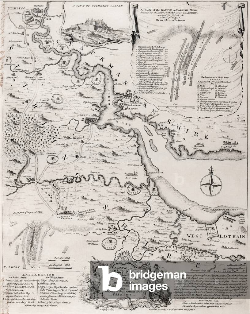 The Battle of Falkirk, 28 January 1746 (line engraving)