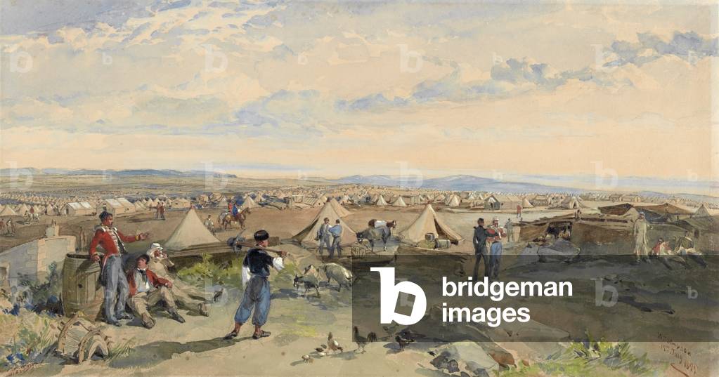 Camp of the Fourth Division, 15 July 1855 (watercolour over pencil)