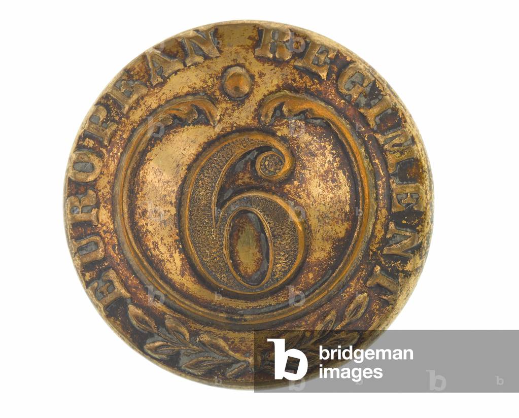Button, other ranks, 6th Bengal European Regiment, 1858-1861 (brass)