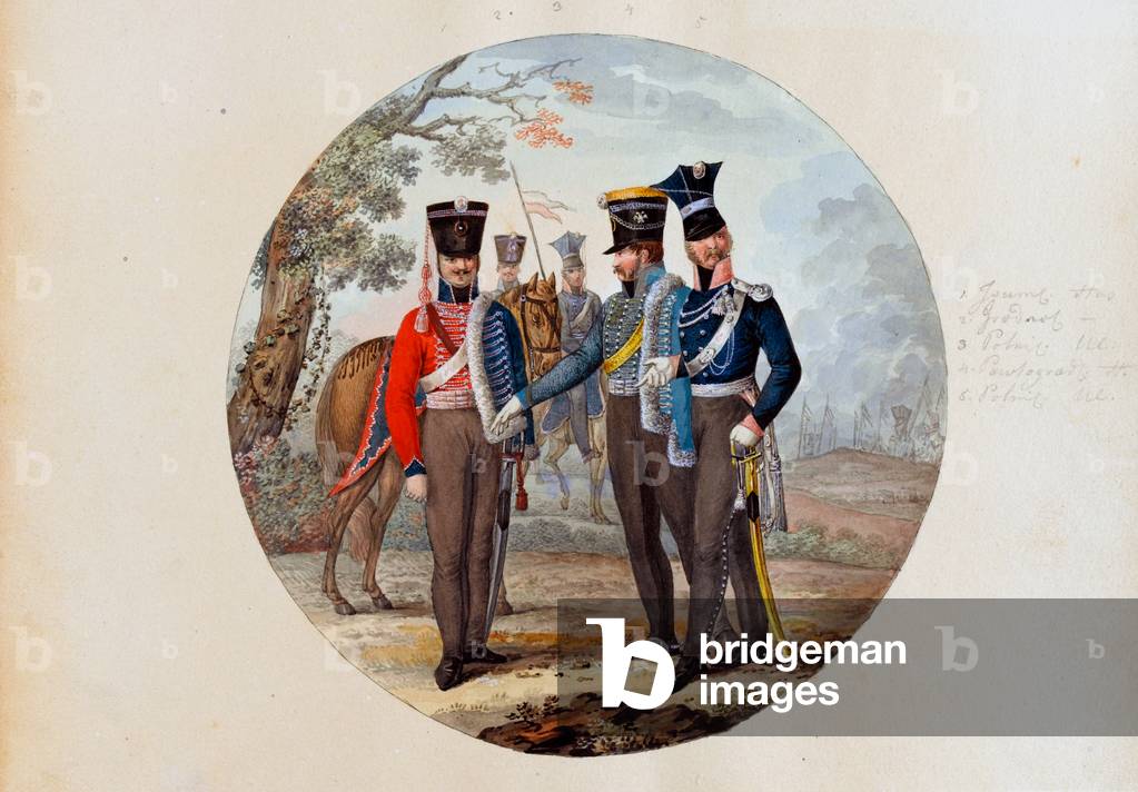 Russian Hussars and Lancers, 1807 (w/c)