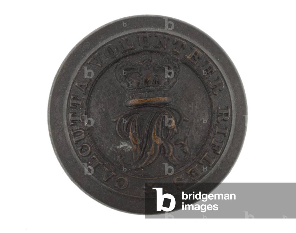 Button, Calcutta Volunteer Rifles, pre-1901 (metal)
