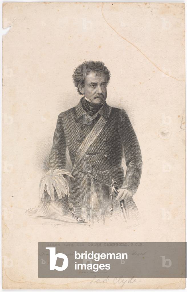 Lieut Gen Sir Colin Campbell, G.C.B., 1856 circa (line engraving)