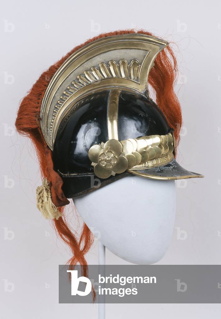 Full dress helmet, non-commissioned officers or other ranks, Bengal Horse Artillery, 1835 circa (cloth over cork or pith)