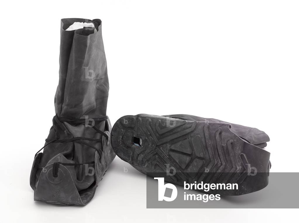 Pair of black rubber Nuclear, Biological and Chemical (NBC) over boots, 1986 (rubber)