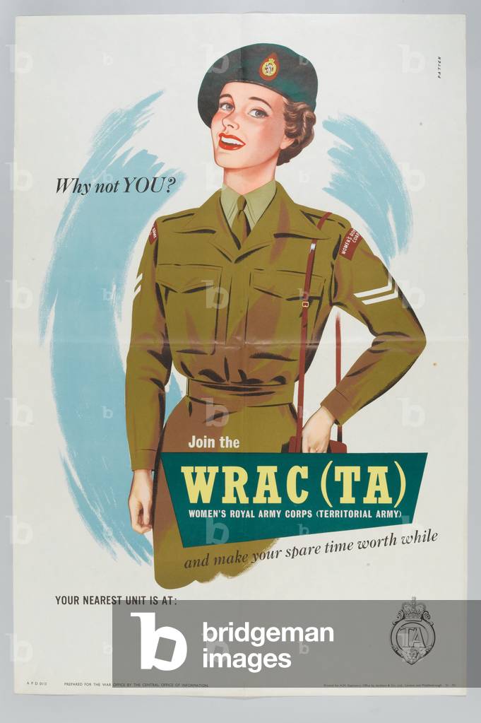 Women's Royal Army Corps recruiting poster, 1950 circa (chromolitho)