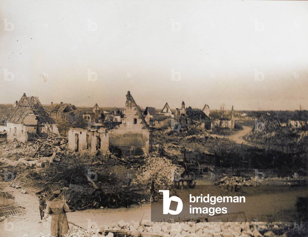 View of Boisleux-au-Mont after its capture, March 1917 (b/w photo)