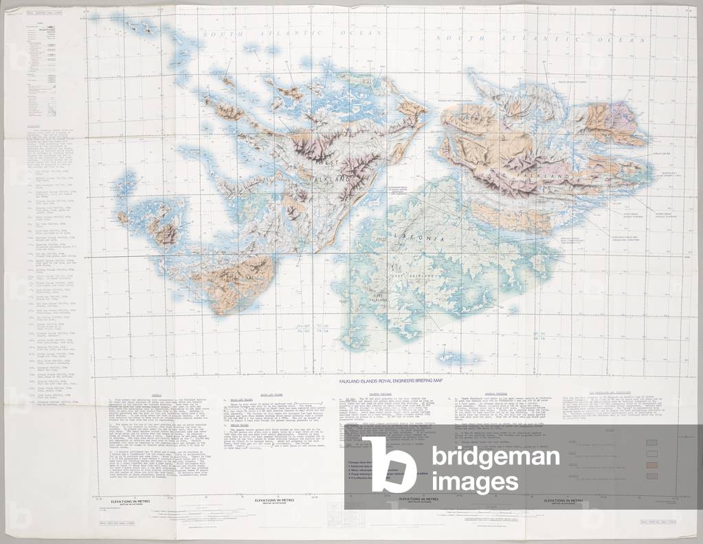 Falkland Islands Royal Engineer briefing map, c.1982 (colour litho)