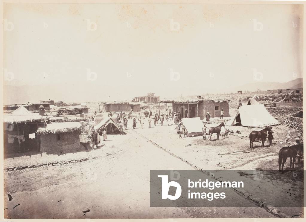 Camp of the 5th Regiment of Infantry, Punjab Frontier Force, Habibkila, 1879 (b/w photo)