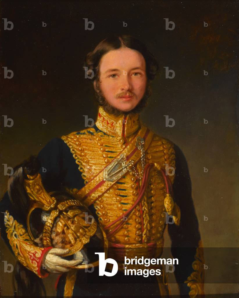 An Officer of the 1st Troop, Bombay Horse Artillery, 1850 circa (oil on canvas)