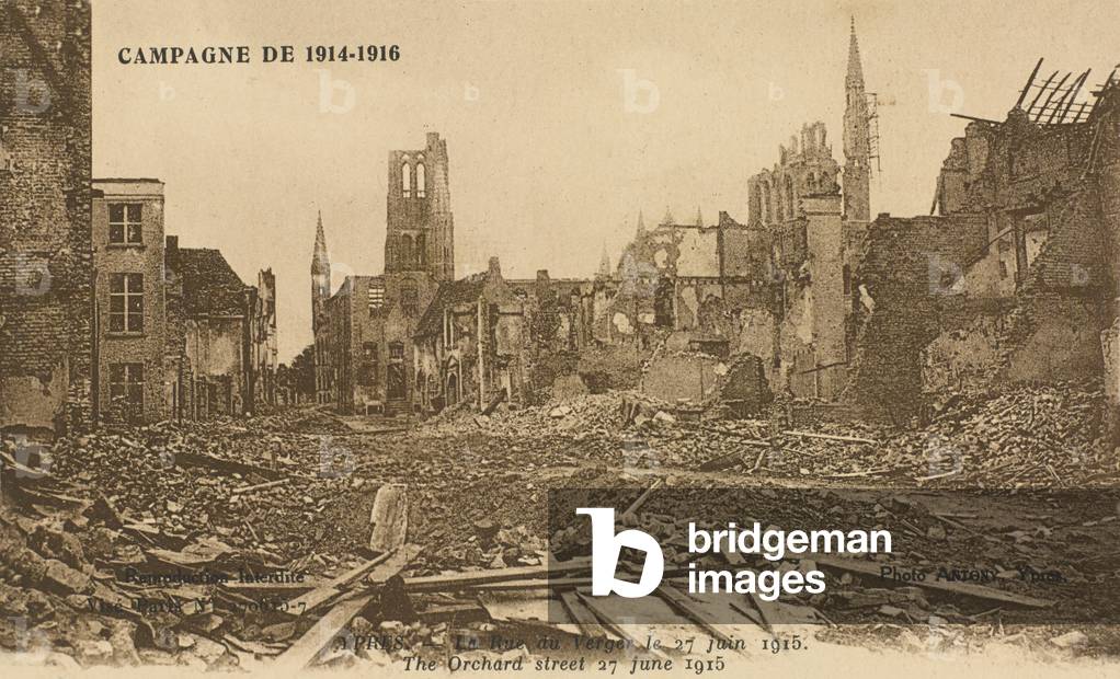 The Rue de Verger, 27 June 1915 (b/w photo)