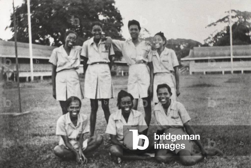 The West Indies Auxiliary Territorial Service net ball team, c.1943 (b/w photo)
