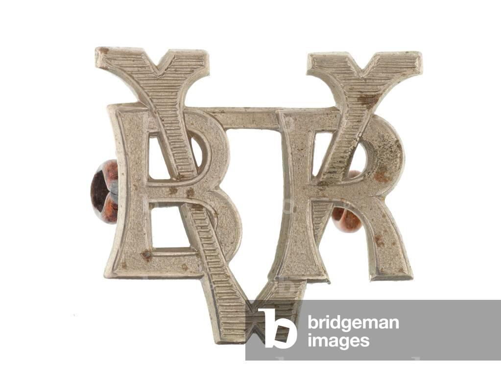 Collar badge, Bangalore Rifle Volunteers, pre-1920 (metal)
