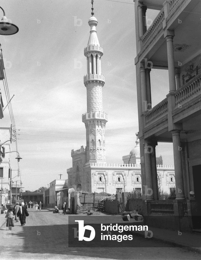 Mosque in modern Luxor, from an album containing 206 photographs compiled by Major W.H.J. Sale, 1940-43 (b/w photo)