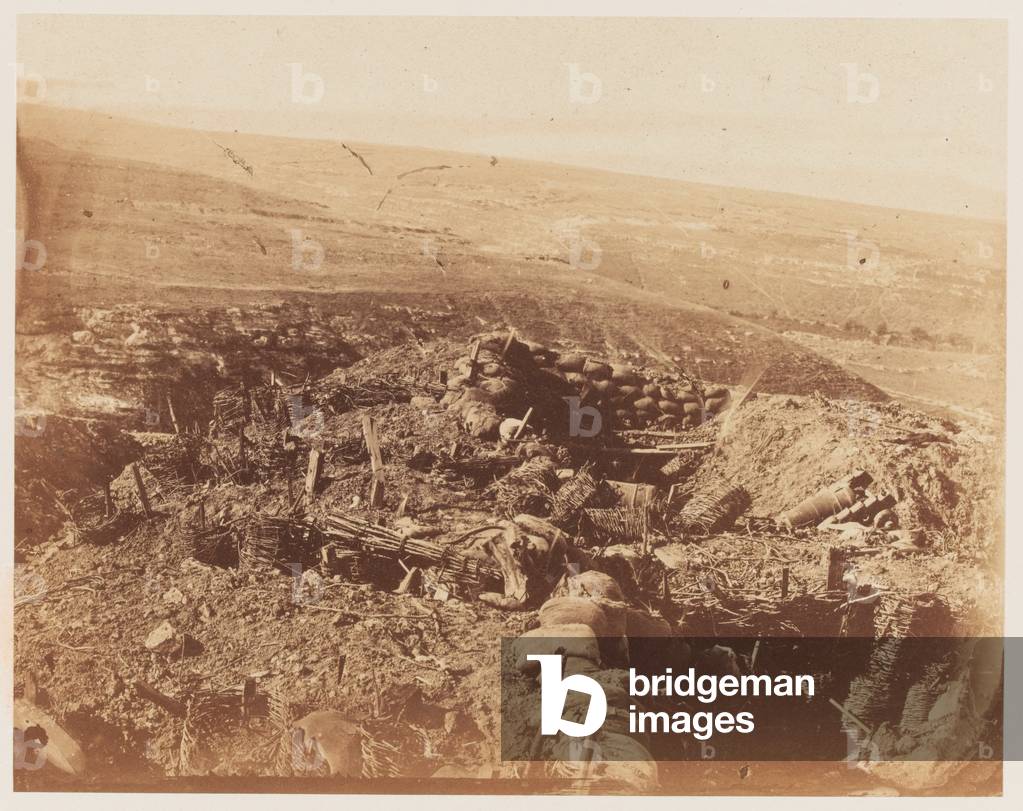 View from the Redan looking towards the Vorontsov Ravine, 1855 (b/w photo)