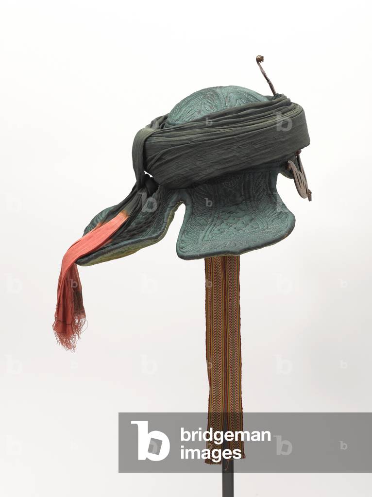 Helmet taken from Tipu Sultan's palace, Seringapatam, 1799 (fabric and metal)