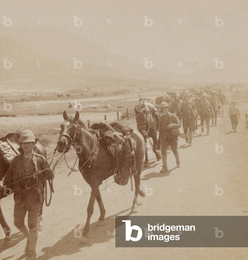 14th Hussars leaving Maitland Camp, South Africa, c.1900 (photograph, stereoscopic)