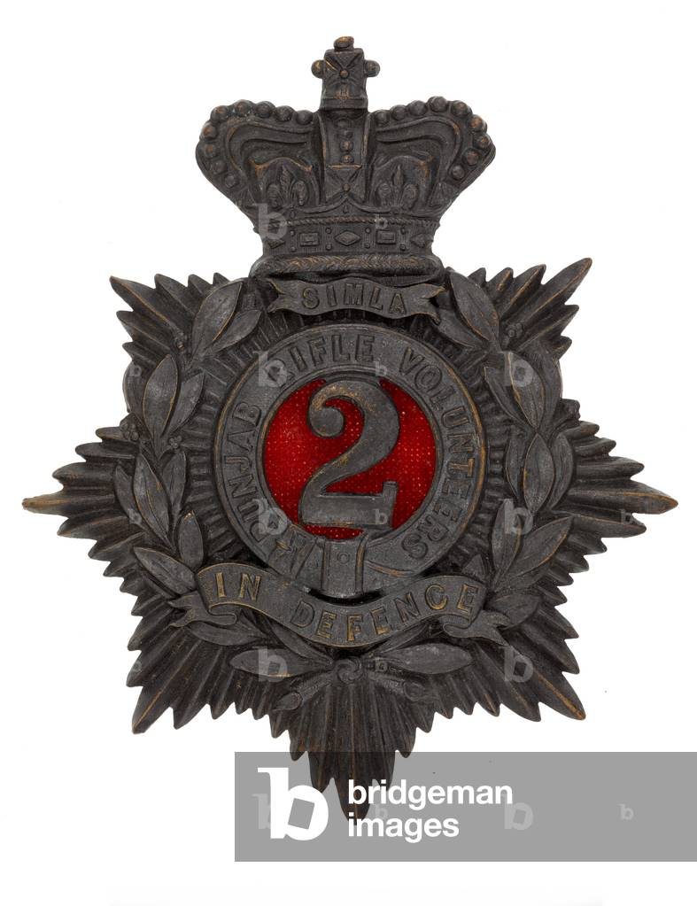 Helmet badge, 2nd Punjab (Simla) Volunteer Rifle Corps 1881-1901 (metal)