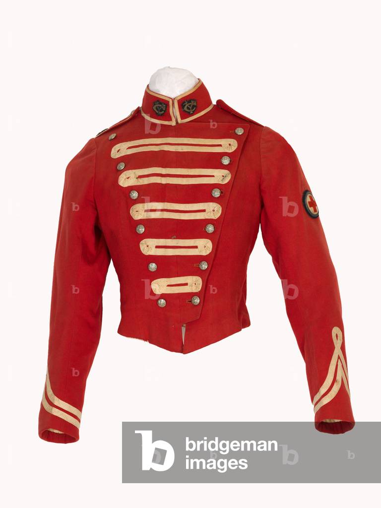 Short frogged dress jacket worn by Miss Lillian A M Franklin, First Aid Nursing Yeomanry, c.1909 (jacket, short frogged)