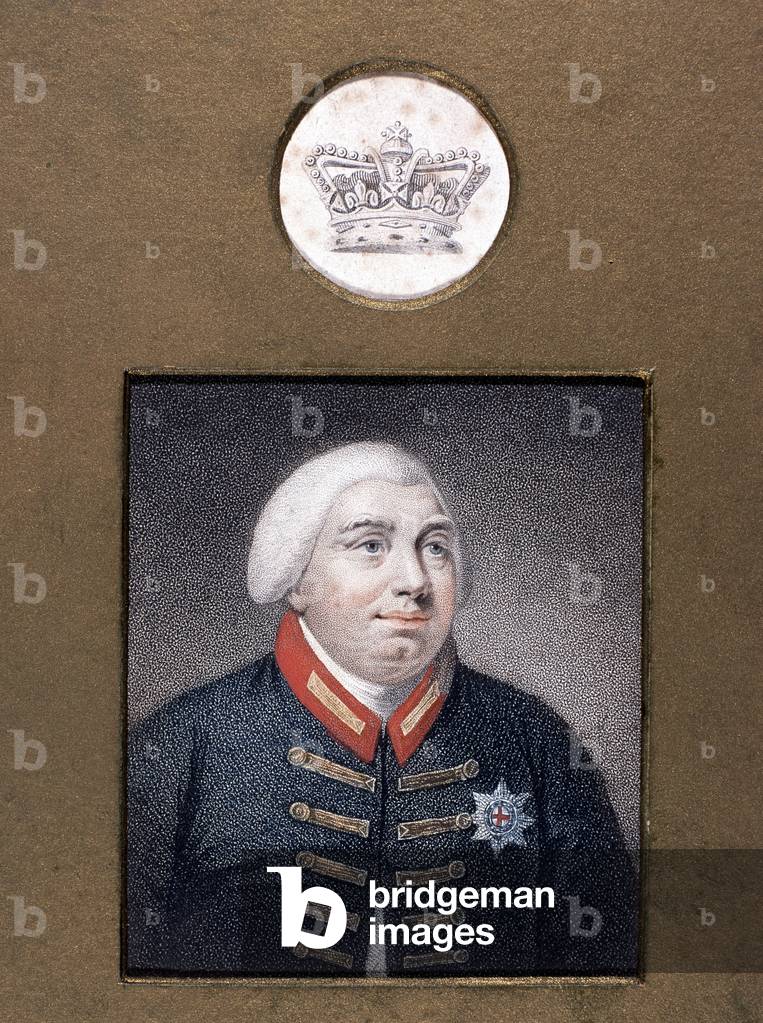 George III (1738-1820) in Windsor Uniform, c.1790 (coloured stipple engraving)