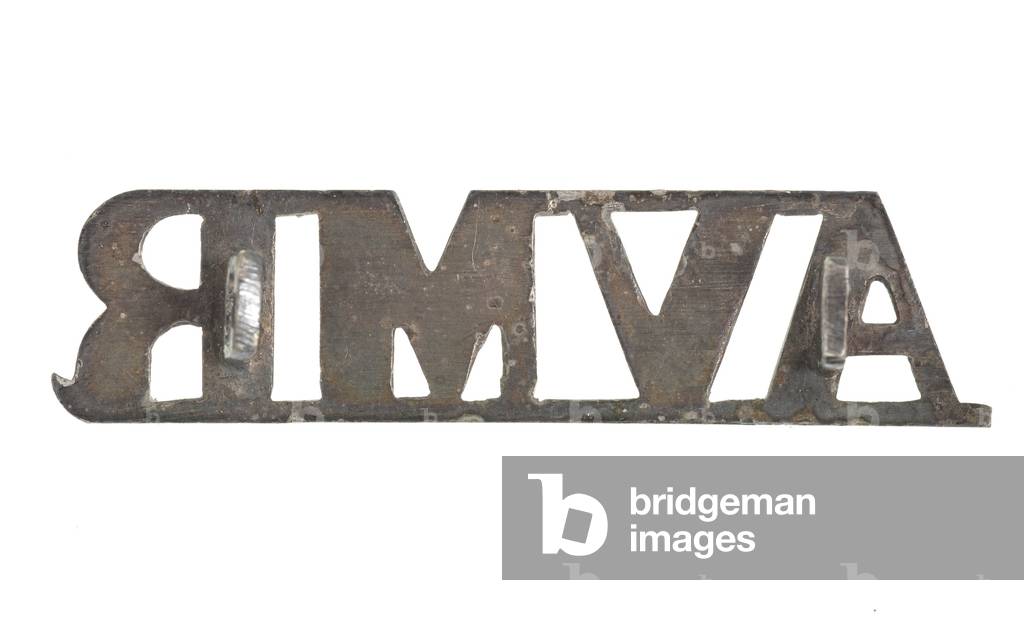 Shoulder title, Assam Valley Mounted Rifles, 1891-1896 (metal)