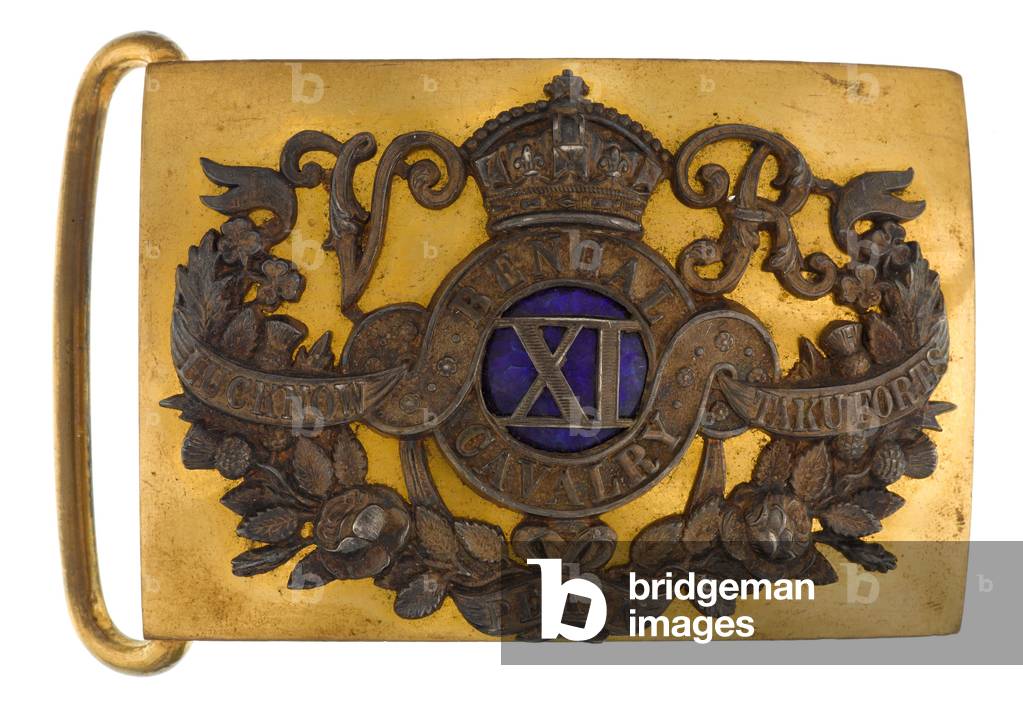 Waistbelt clasp, 11th Regiment of Bengal Cavalry (Lancers), 1864-1876 (silveron and gilt)
