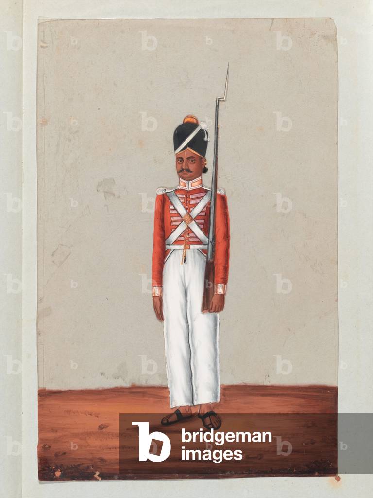 Sepoy, Madras Army, 1835 circa (gouache on mica)