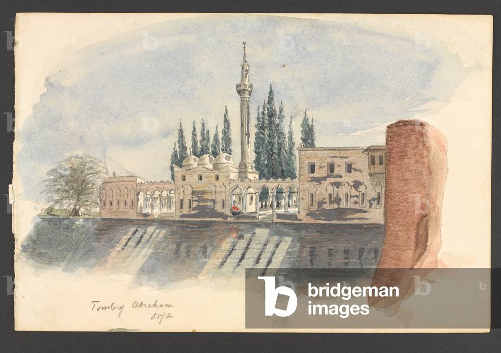 Tomb of Abraham, Urfa, Turkey, 1870 circa (watercolour)