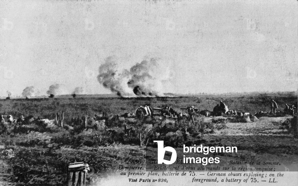 Guerre Europeene, bataille de la Somme, 1916 (b/w photo)