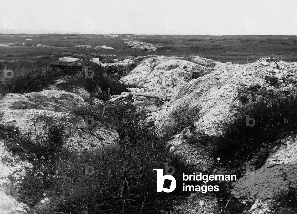 Support trench used on the 1st of July 1916 as it appears today. Scene near La Boisselle', 2 September 1917 (b/w photo)