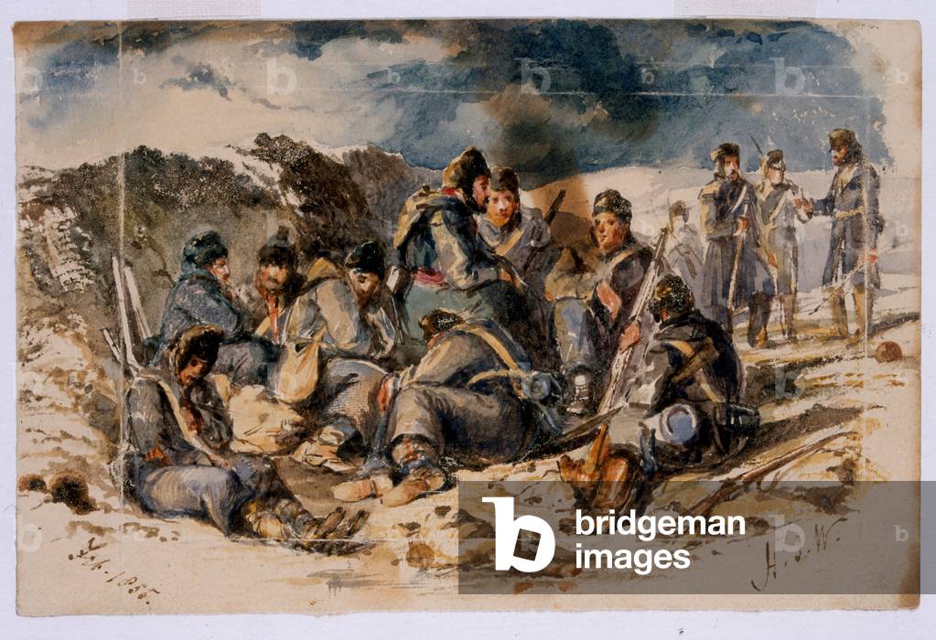 Night Scene, Sevastopol, 1855 (w/c)