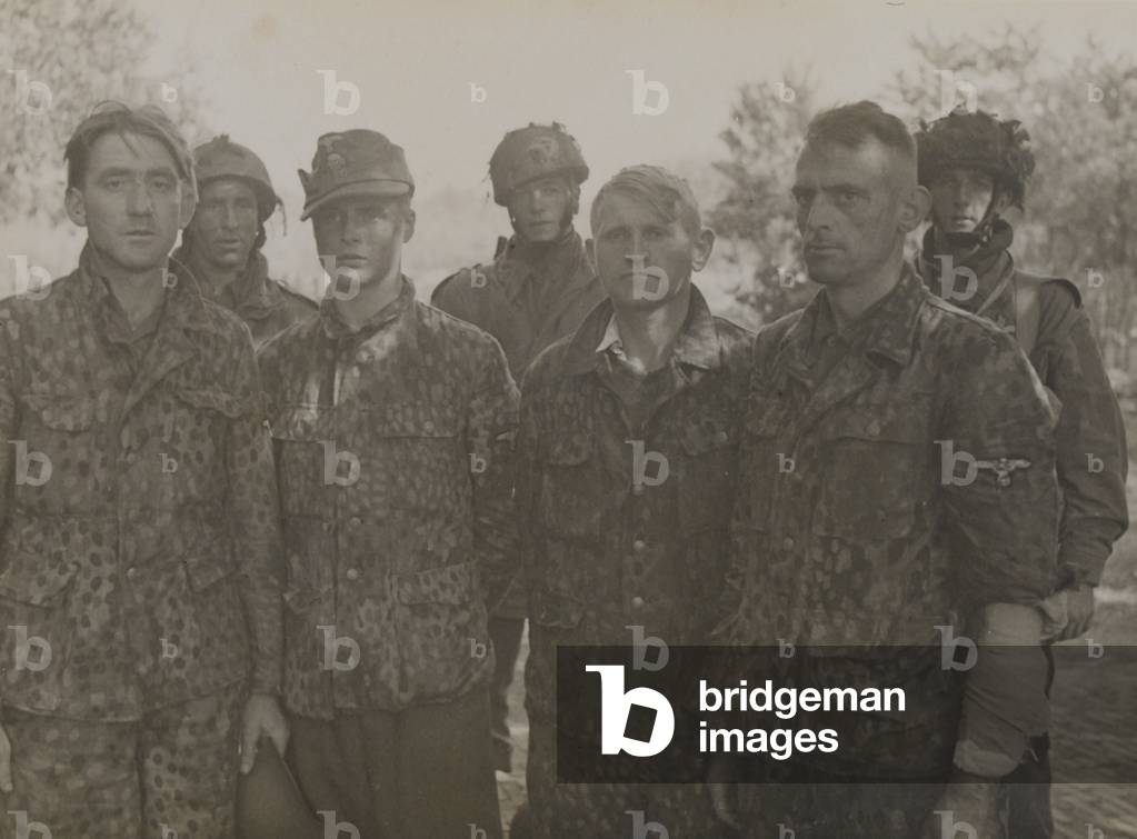 Captured Waffen SS Panzer Grenadiers, Arnhem, 18 September 1944 (b/w photo)