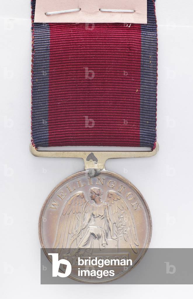 Waterloo Medal, 1815 (silver with silk ribbon)