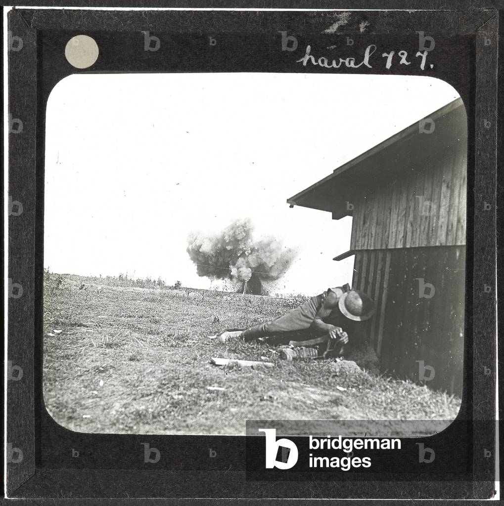 Shell burst, 25 August 1918 (lantern slide)