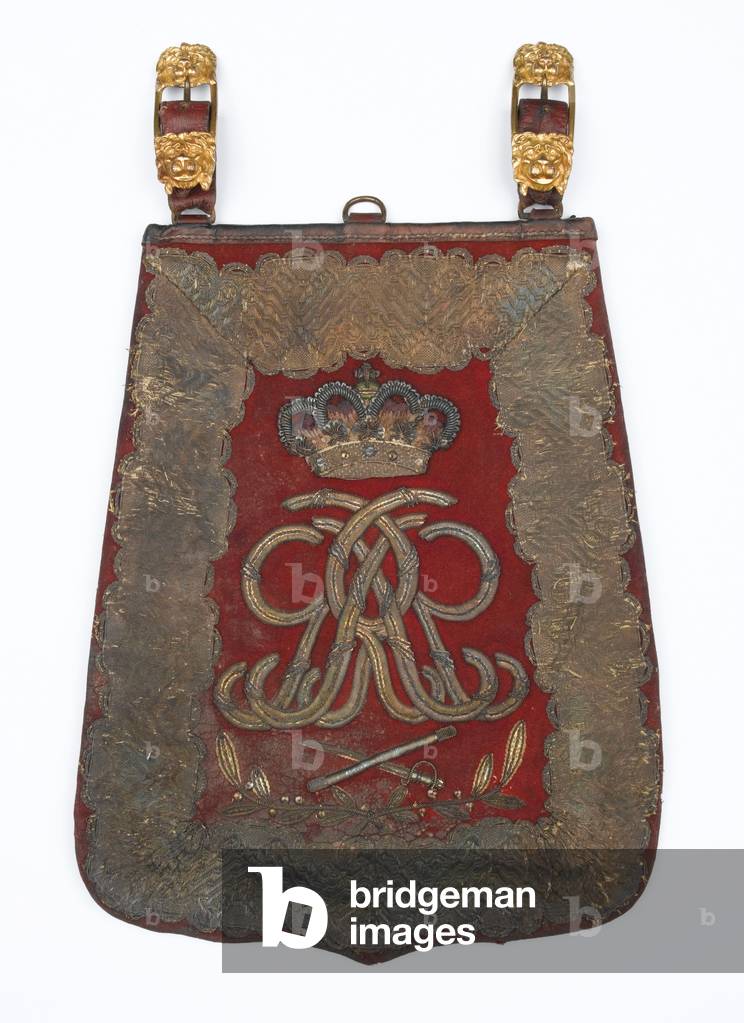 General Officer's Sabretache worn by Lt Gen Henry William Paget, 1st Earl of Uxbridge, as colonel of 7th (Queen’s Own) Light Dragoons, c.1815 (red Morocco leather & gold embroidery)