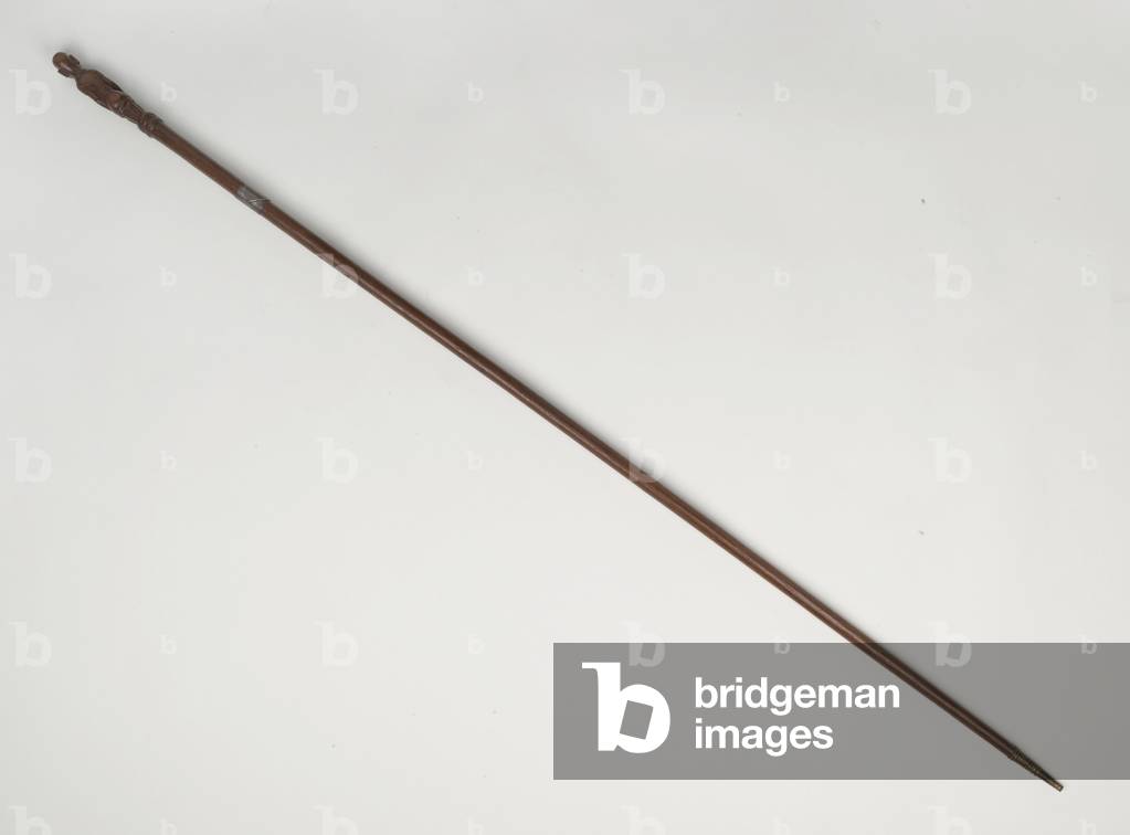 Wooden walking stick, General Sir Claude Auchinleck, 1945 (wood and metal)