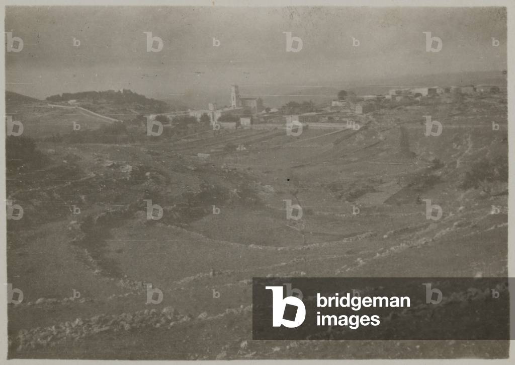 The Franciscan monastery at El Qubeibeh, Palestine, 9 January 1918

 (b/w photo)