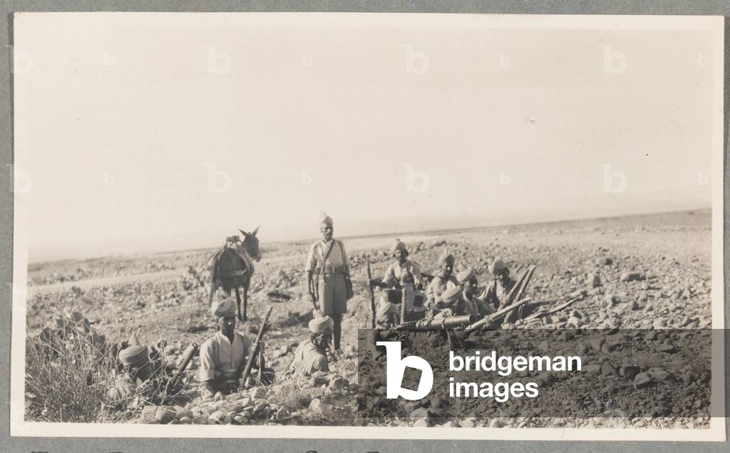 Subedar Fateh Ali and men of C Company, 3rd Battalion, 9th Jat Regiment, 1923 (b/w photo)
