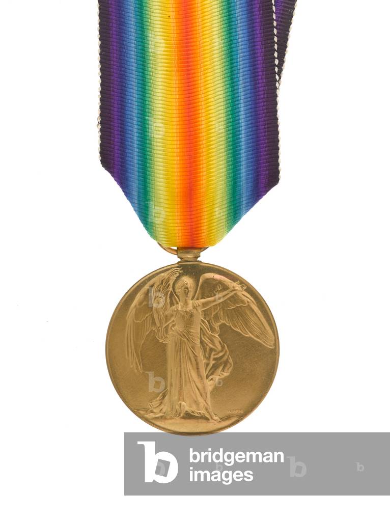 Allied Victory Medal awarded to Major Oliver Stewart of the Royal Flying Corps (metal)