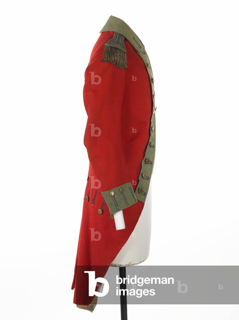 Officers coatee, 49th Regiment of Foot, 1770 circa (fabric)