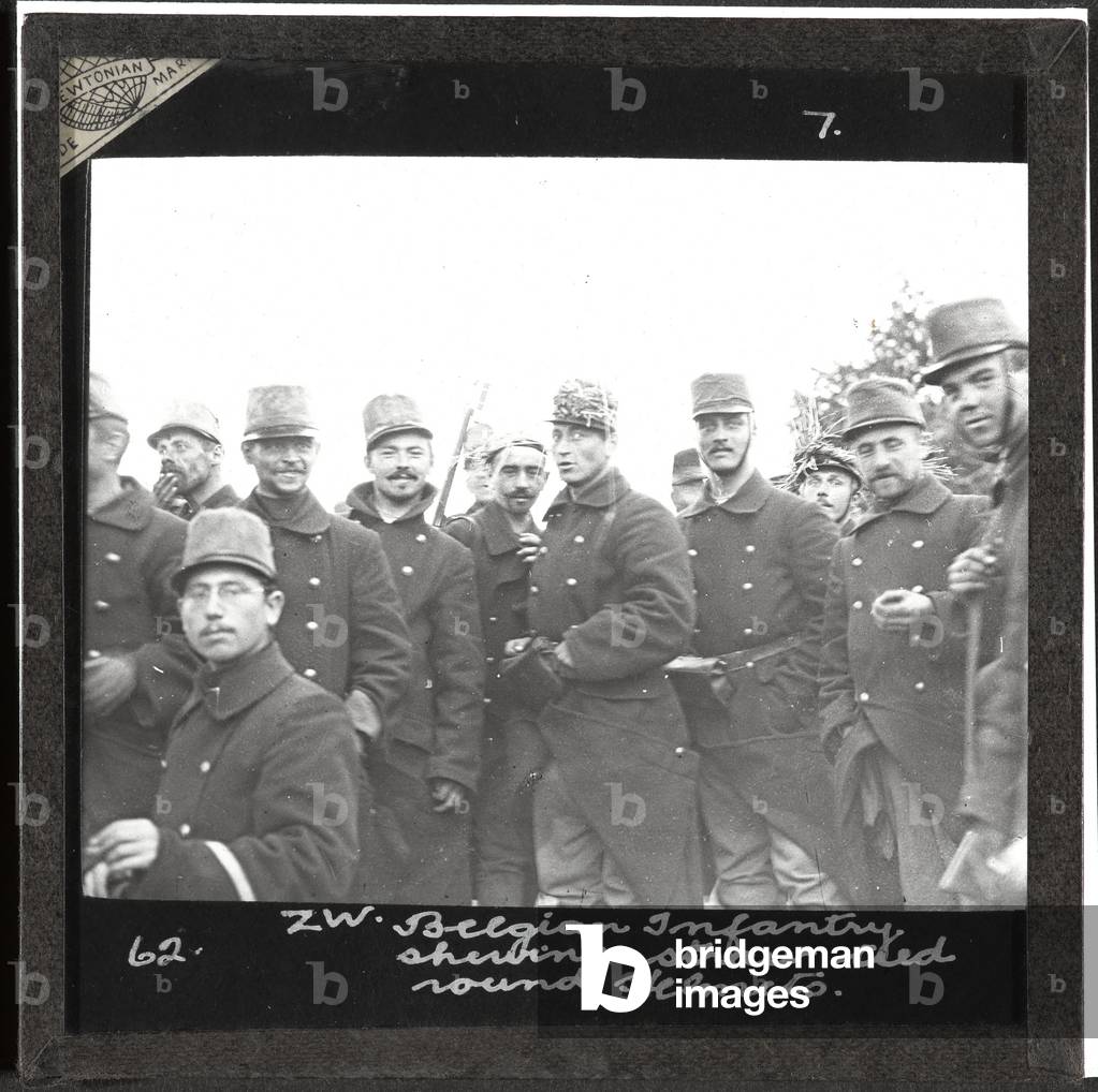Belgian infantry, 1914 (lantern slide)