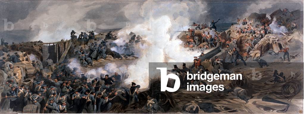 Storming del Grande Redano, Sebastopol, 1855, da 'The Ufficiali' Portfolio del Striking Reminiscenze della gue