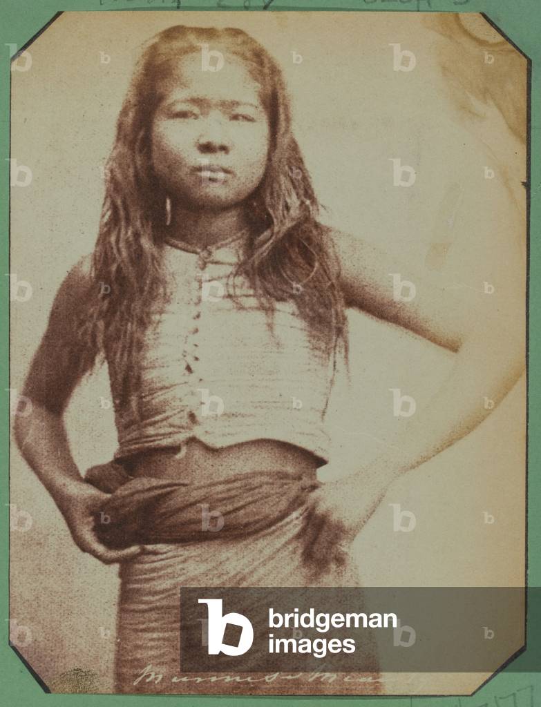 Burmese girl, 1852 circa (b/w photo)