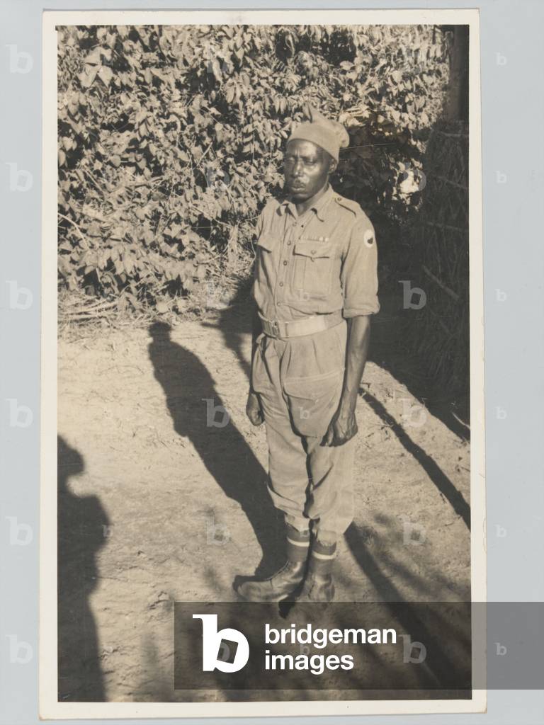 Danual, a Buganda cook serving with the 4th (Uganda) Battalion, Kings African Rifles, 1945 circa (b/w photo)