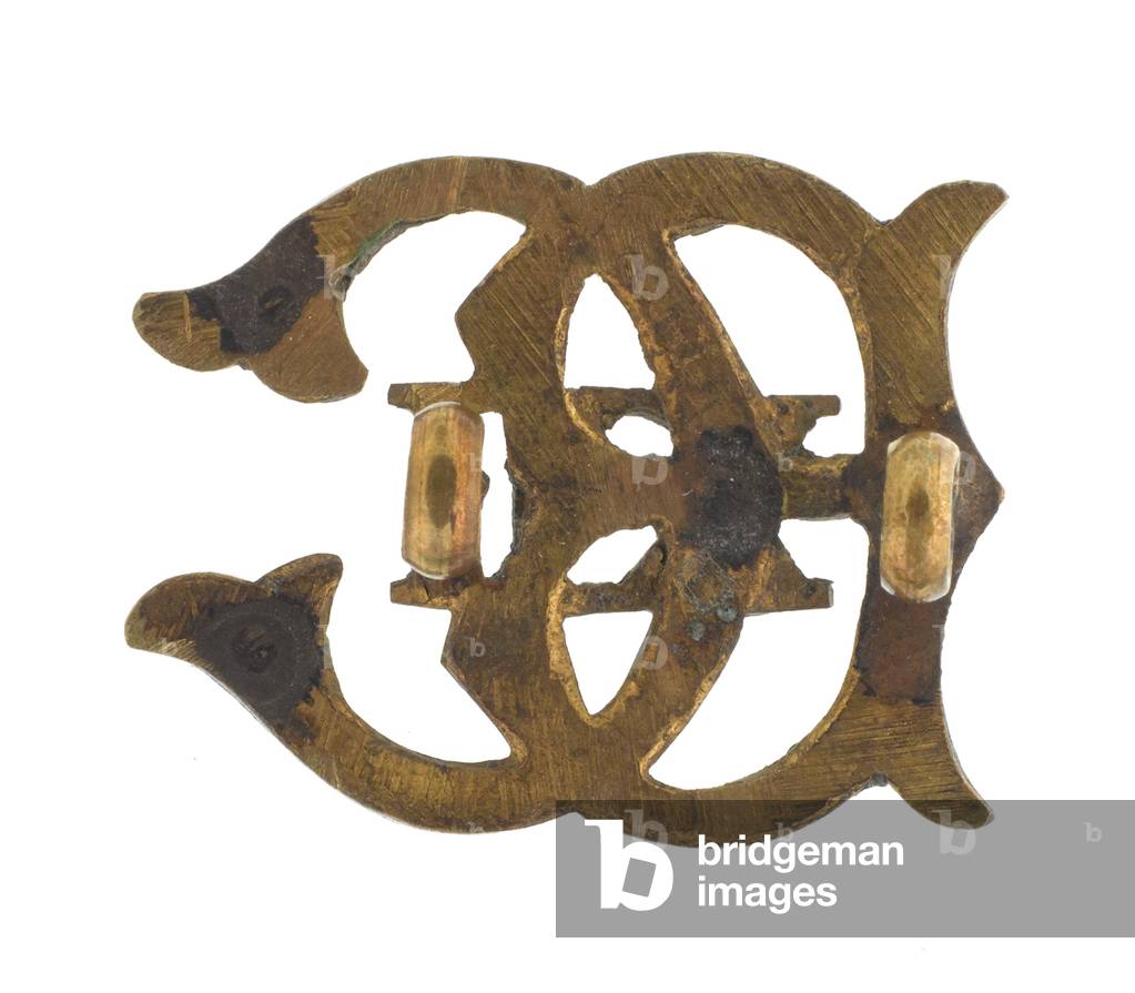 Side cap badge, officer, 12th Cavalry, 1901-1922 (metal)