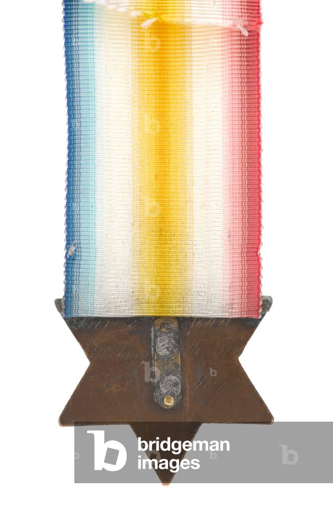 Gwalior Star awarded to Private John McCleary, 1st Battalion, 3rd (The East Kent) Regiment of Foot (The Buffs), 1843 (metal)