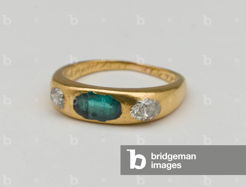 Gold ring presented to Captain T. F. Wilson by Colonel John Inglis at Lucknow, 1859 circa (gold, diamond and emerald)